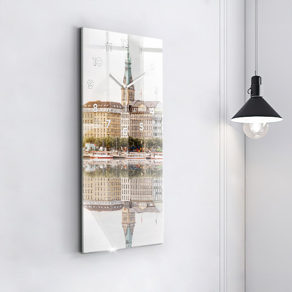 Vertical wall clock River Hamburg Germany