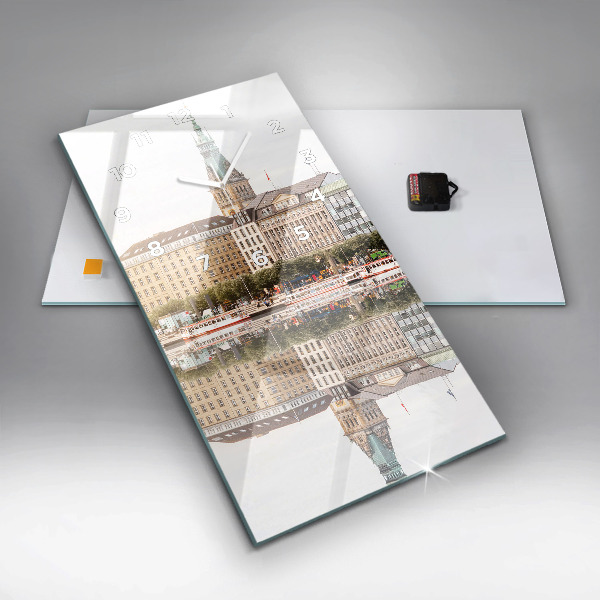 Vertical wall clock River Hamburg Germany