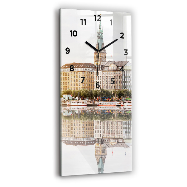 Vertical wall clock River Hamburg Germany
