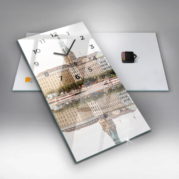 Vertical wall clock River Hamburg Germany