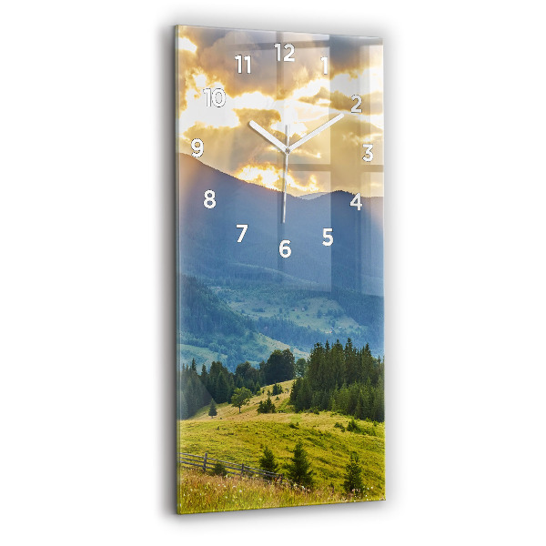 Vertical wall clock Landscape with forests