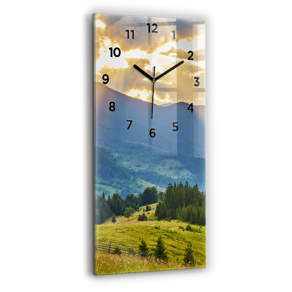 Vertical wall clock Landscape with forests