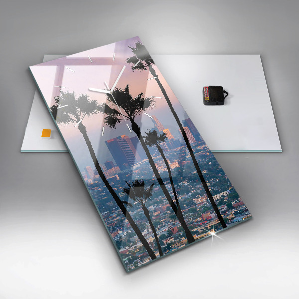 Vertical wall clock Los Angeles Sunset
