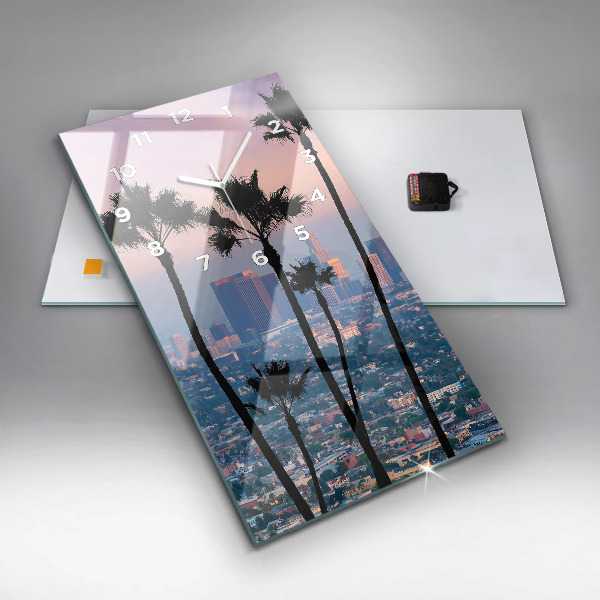 Vertical wall clock Los Angeles Sunset