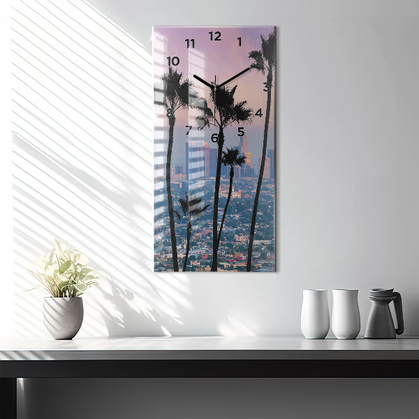 Vertical wall clock Los Angeles Sunset