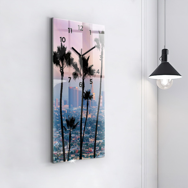 Vertical wall clock Los Angeles Sunset