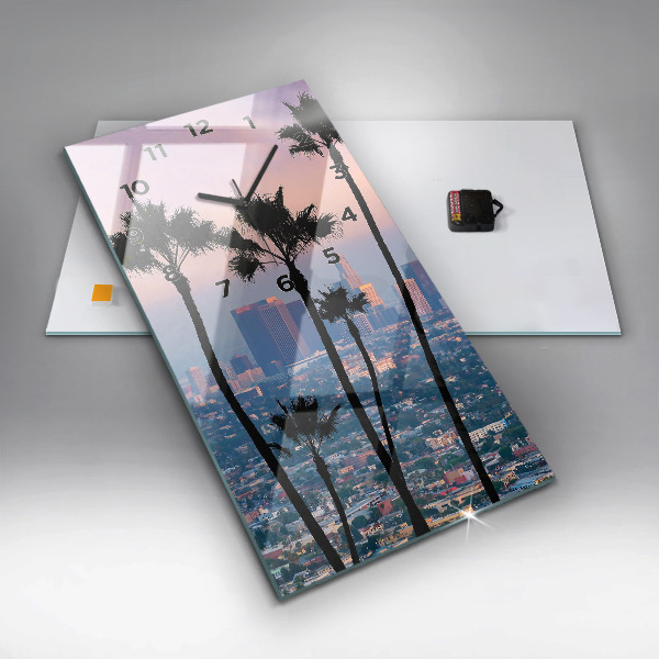 Vertical wall clock Los Angeles Sunset