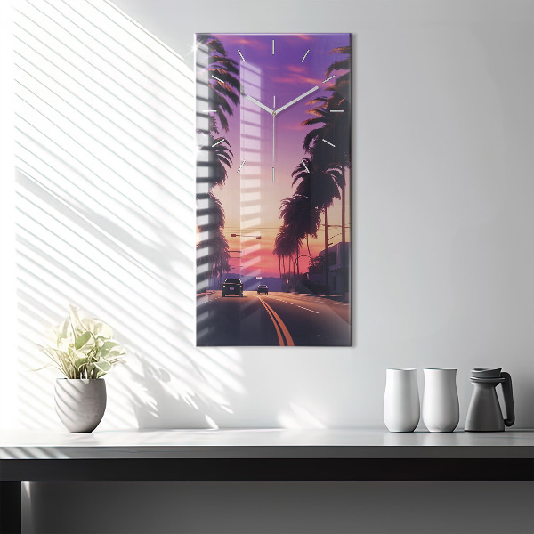 Vertical wall clock Sunset in LA