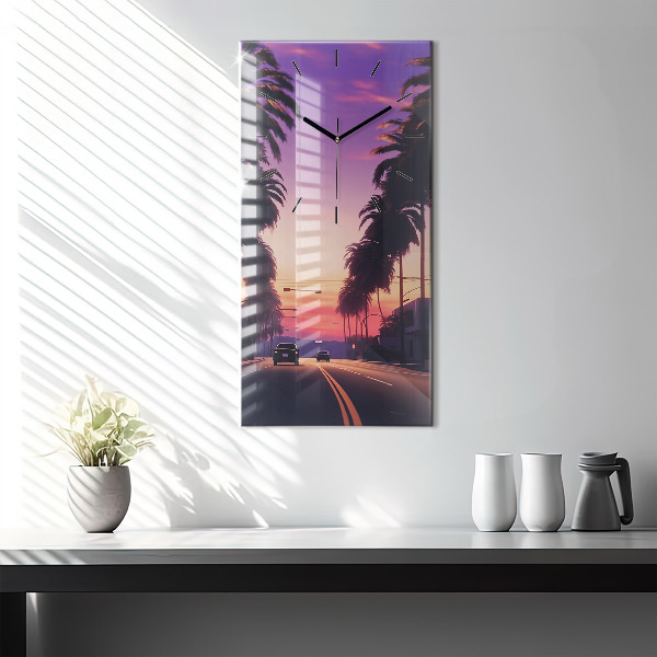 Vertical wall clock Sunset in LA