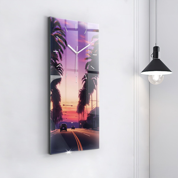 Vertical wall clock Sunset in LA