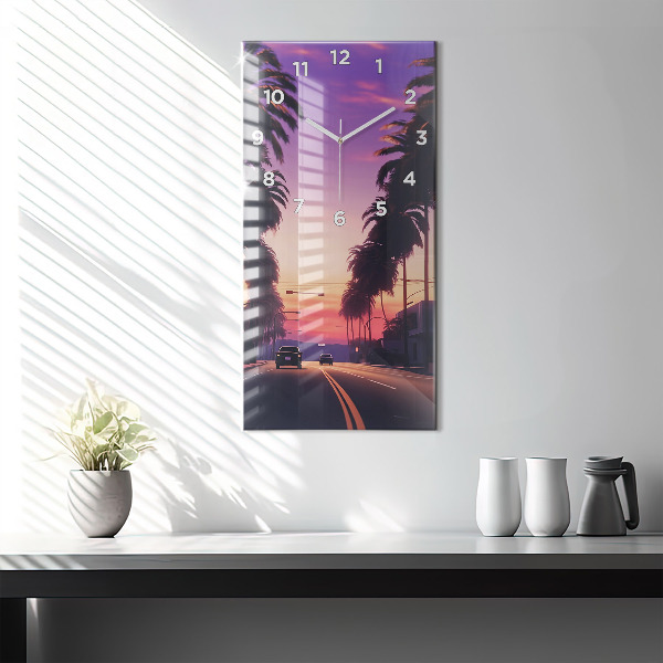 Vertical wall clock Sunset in LA