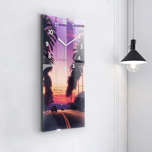 Vertical wall clock Sunset in LA