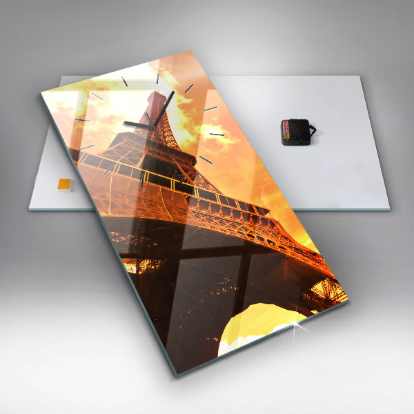 Vertical wall clock The Eiffel Tower in Paris