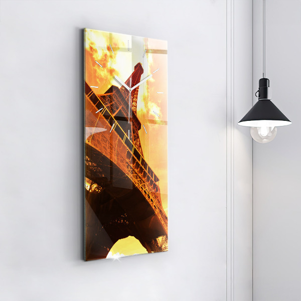 Vertical wall clock The Eiffel Tower in Paris