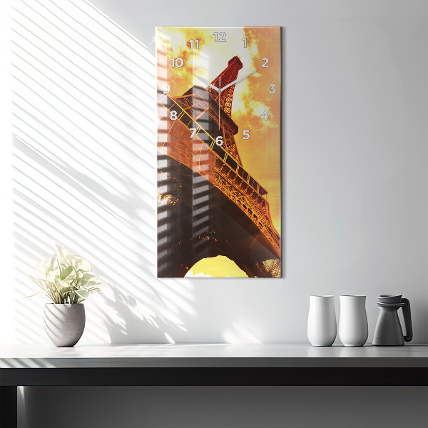 Vertical wall clock The Eiffel Tower in Paris