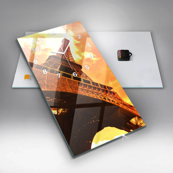 Vertical wall clock The Eiffel Tower in Paris