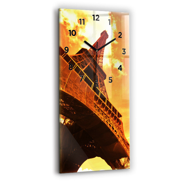 Vertical wall clock The Eiffel Tower in Paris