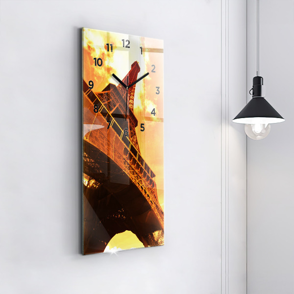 Vertical wall clock The Eiffel Tower in Paris