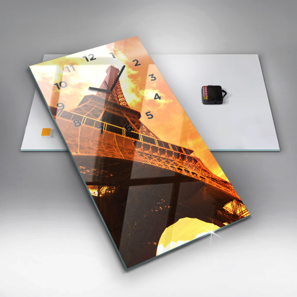 Vertical wall clock The Eiffel Tower in Paris