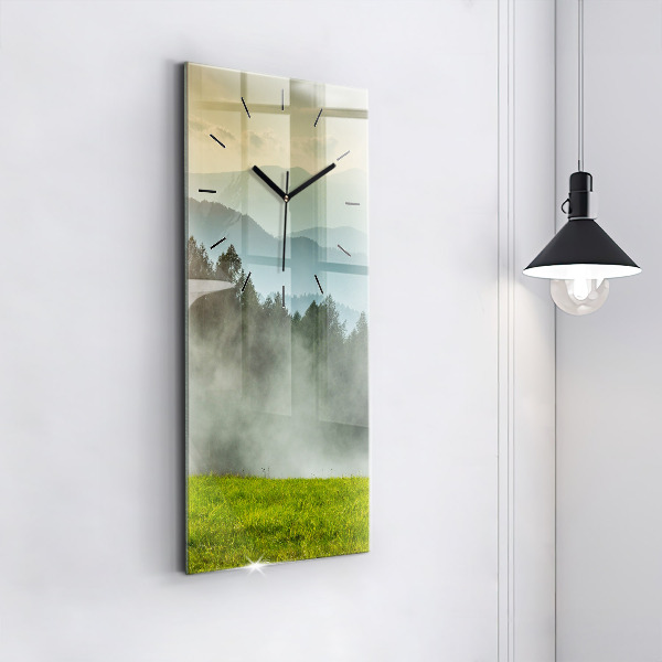 Vertical wall clock Mountain landscape