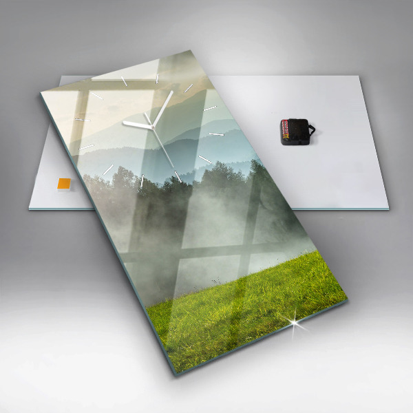 Vertical wall clock Mountain landscape