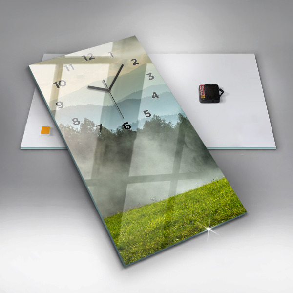 Vertical wall clock Mountain landscape