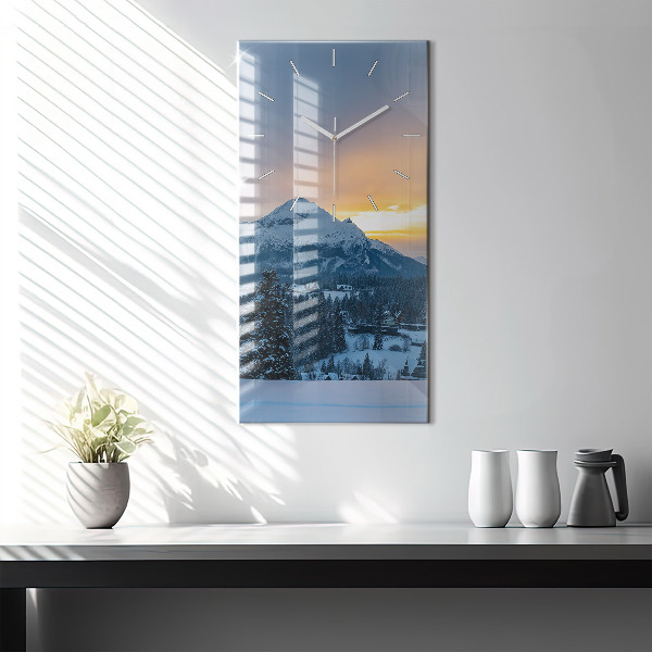 Vertical wall clock Mountain landscape