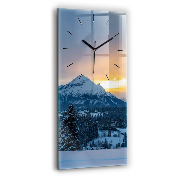 Vertical wall clock Mountain landscape