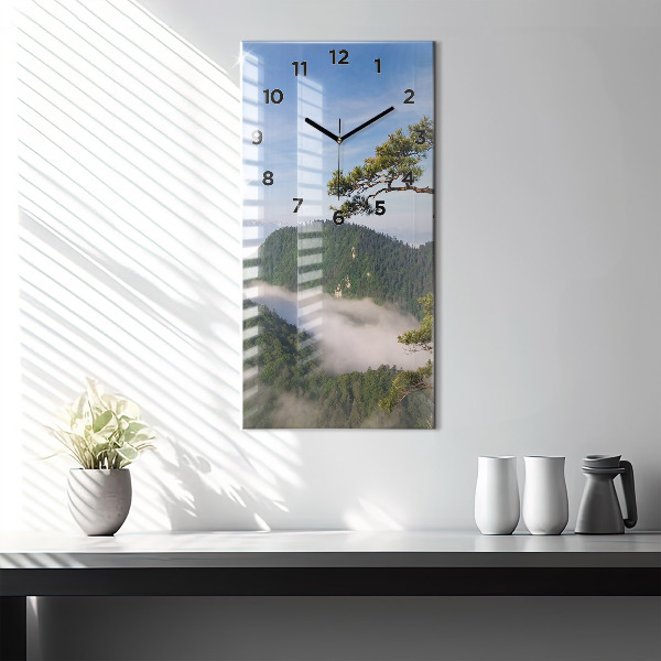 Vertical wall clock Sokolica Peak in the Pieniny Mountains