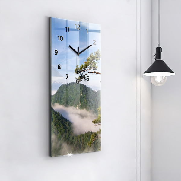 Vertical wall clock Sokolica Peak in the Pieniny Mountains
