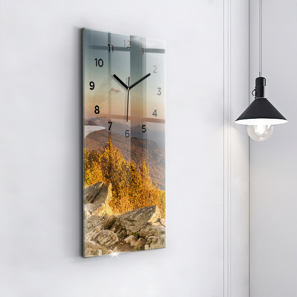 Vertical wall clock Bieszczady Mountains