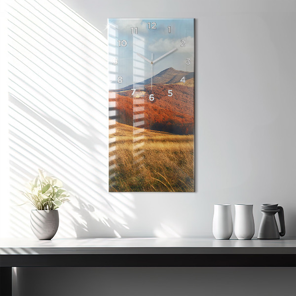Vertical wall clock Mountain landscape