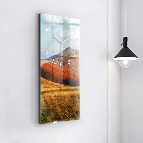 Vertical wall clock Mountain landscape