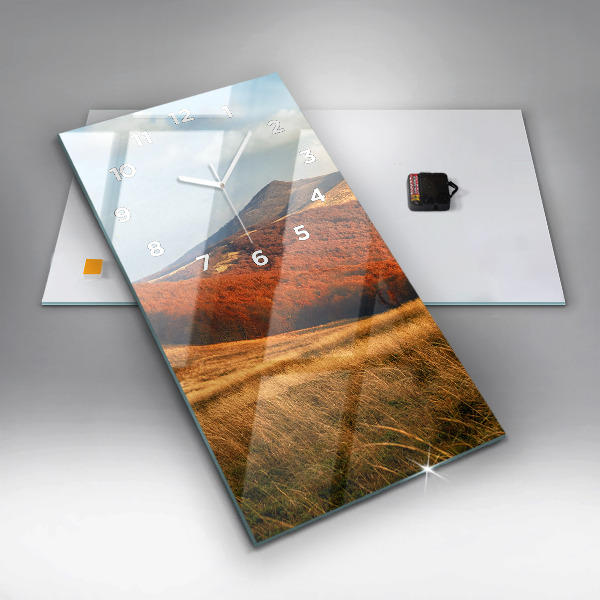 Vertical wall clock Mountain landscape