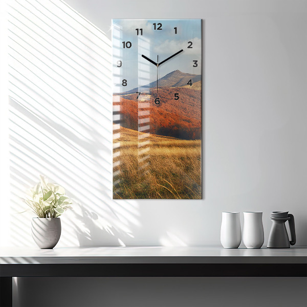 Vertical wall clock Mountain landscape