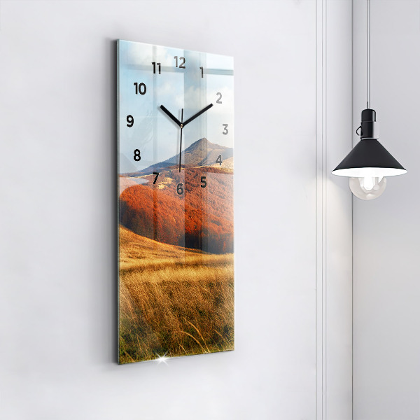 Vertical wall clock Mountain landscape