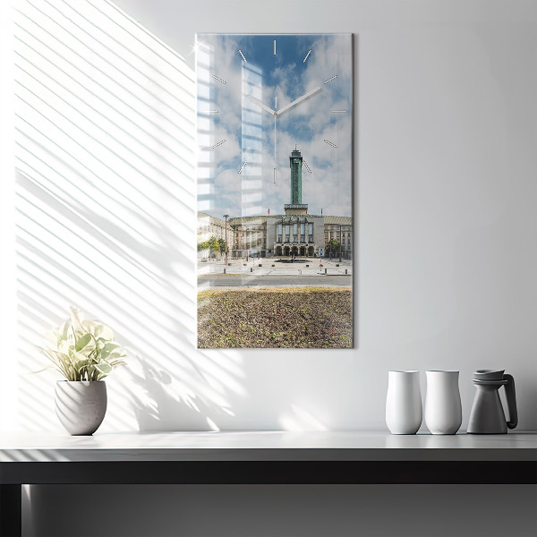 Vertical wall clock Panorama of the city of Ostrava