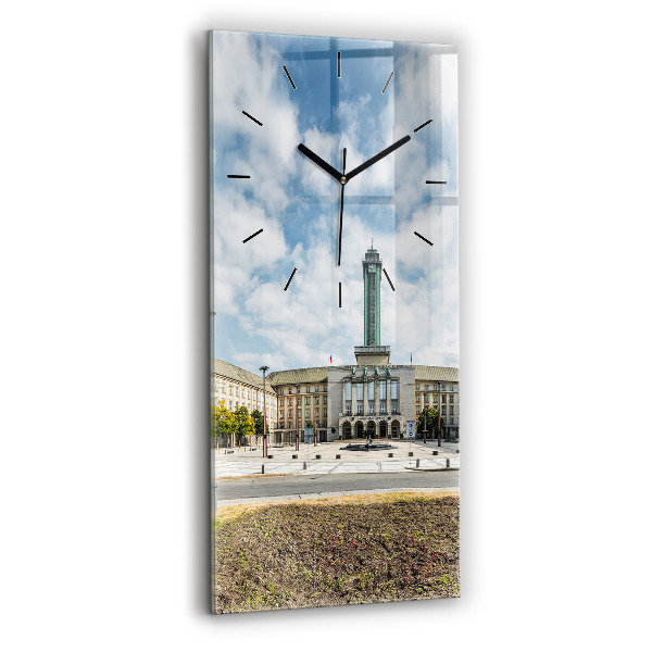 Vertical wall clock Panorama of the city of Ostrava