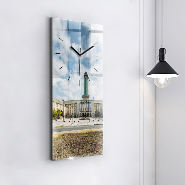 Vertical wall clock Panorama of the city of Ostrava