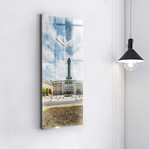 Vertical wall clock Panorama of the city of Ostrava
