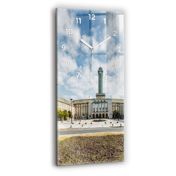 Vertical wall clock Panorama of the city of Ostrava