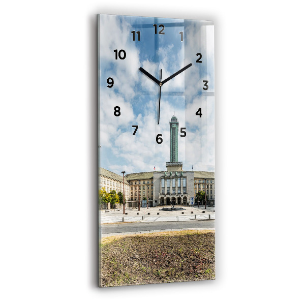Vertical wall clock Panorama of the city of Ostrava