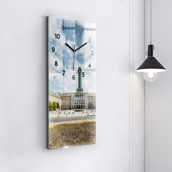 Vertical wall clock Panorama of the city of Ostrava