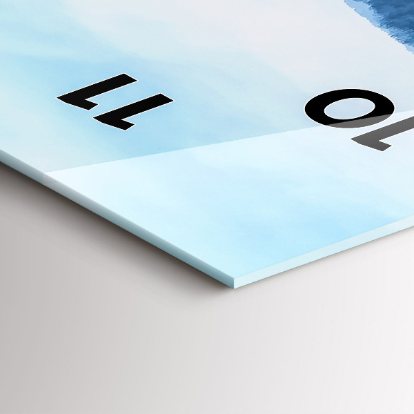 Vertical wall clock Panorama of the city in winter