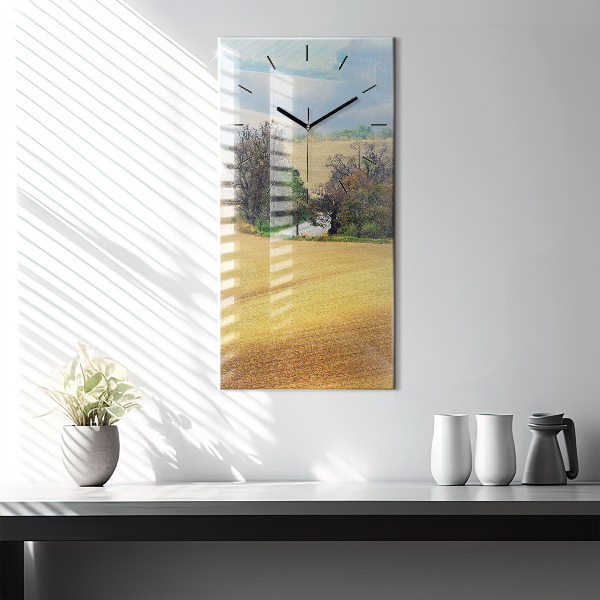 Vertical wall clock Moravia Rural Landscape
