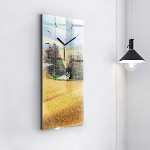 Vertical wall clock Moravia Rural Landscape