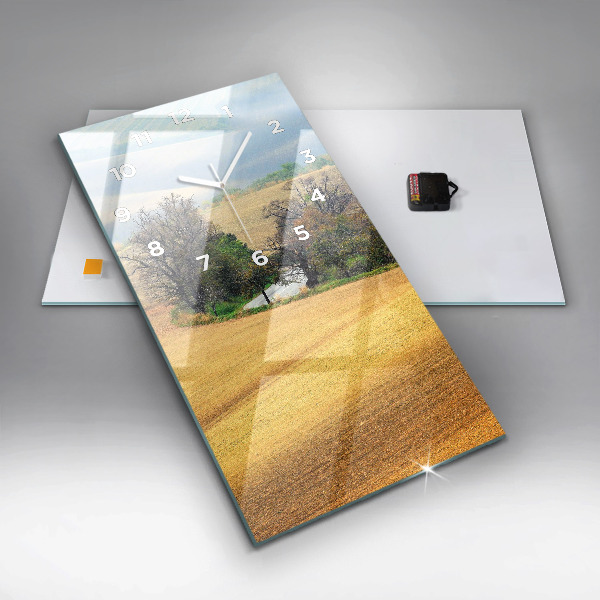 Vertical wall clock Moravia Rural Landscape