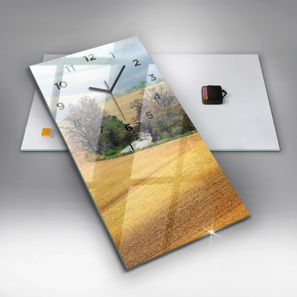 Vertical wall clock Moravia Rural Landscape
