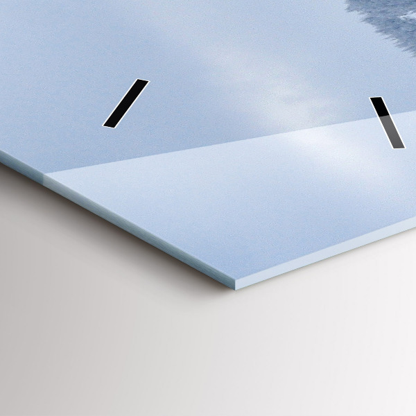 Vertical wall clock Czech Giant Mountains in winter