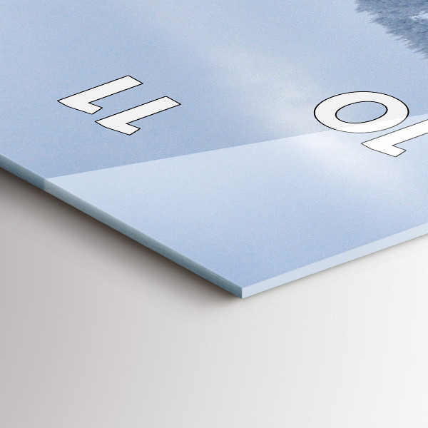 Vertical wall clock Czech Giant Mountains in winter